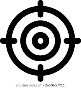 Icono de objetivo objetivo con línea y estilo simple
