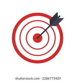 Goal target icon, Successful shoot. Darts target aim icon on white background, Icon marketing target graphic design single icon vector illustration, Vector illustration, Target illustration.