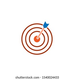 Goal, target icon. Vector illustration, flat design