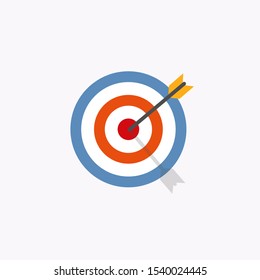 Goal, target icon. Vector illustration, flat design