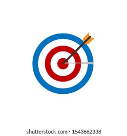 Goal, target icon. Vector illustration, flat design