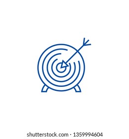 Goal target line icon concept. Goal target flat  vector symbol, sign, outline illustration.