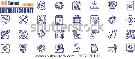 goal target mission success icon . stroke containing target, achievement, strategy, safety, motivation, winner, grow, mission, competition, aim, objectives, progress, task