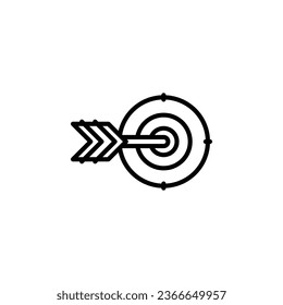 Goal and target outline icon. Vector illustration. Isolated icon is suitable for web, infographics, interfaces, and apps.