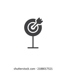 Goal target vector icon. filled flat sign for mobile concept and web design. Archery arrow board glyph icon. Symbol, logo illustration. Vector graphics