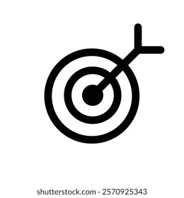 goal target vector line icon with arrow on dartboard success business	
