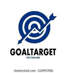 Plantilla de logotipo del vector de objetivo. Este diseño utiliza el símbolo de flecha de gráfico. Adecuado para los negocios.