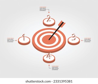 Ziellvorlage für Infografik zur Präsentation für 4 Elemente
