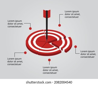 Goal template for infographic for presentation for 5 element