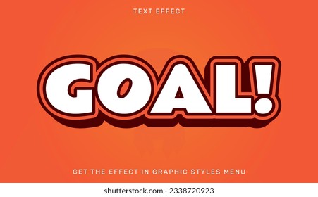 Goal text effect template in 3d design. Text emblem for advertising, branding, business logo