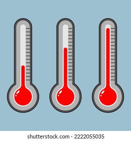 Goal thermometers icon set. Thermometr vector goal thermometers at different levels