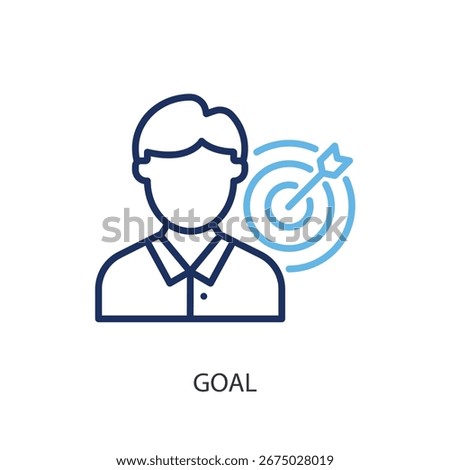 Goal thin line vector icons.