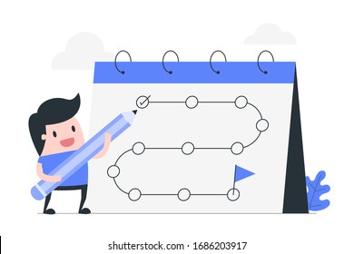 Goal tracker. Habit tracker. Productivity concept illustration.
