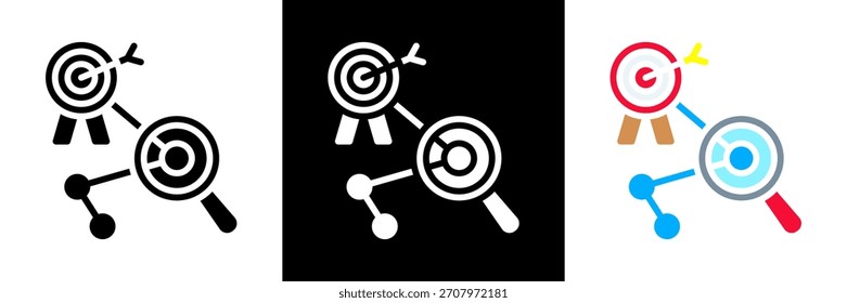 Icono del perseguidor de la meta del Vector del estilo del glifo