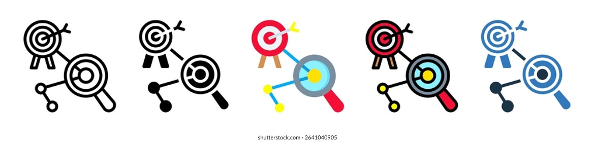 Goal Tracker Icon Multiple Style Vector Illustration