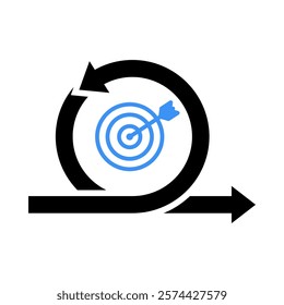 Goal Tracker Icon – Target Representing Achievement and Focused Objectives.