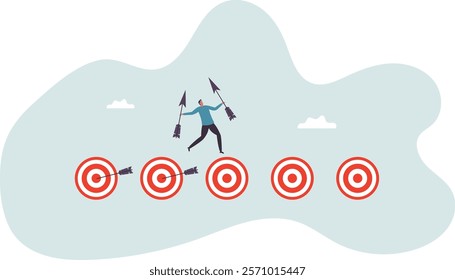 Goal tracking or achievement, effort planning to finish work, performance or track progress, project management or completed tasks .business concept.flat character.