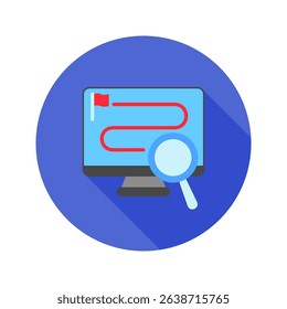 Goal Tracking mini illustration rounded flat color icon, use for research and development, education, industry, UI, UX kit, app and web development, digital or print.