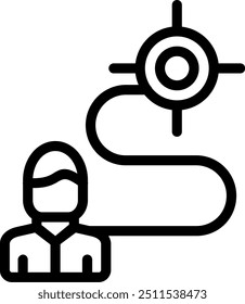 Elemento de icono de línea de Vector de seguimiento de objetivos
