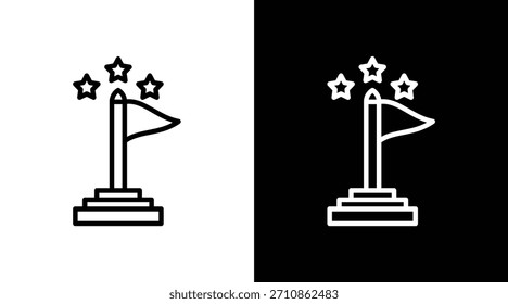 Versión de dos tonos de la meta en el fondo blanco y negro