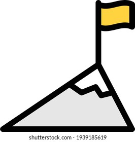 icono de línea de color del vector de objetivo