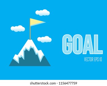 goal vector design illustration with a flag stuck on the iceberg