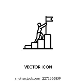 Icono de vector de objetivo. Ilustración vectorial plana moderna y simple para sitio web o aplicación móvil.Símbolo de objetivo o logro, ilustración de logotipo. Gráficos vectoriales perfectos para píxeles
