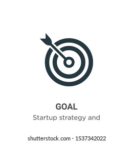 Goal vector icon on white background. Flat vector goal icon symbol sign from modern startup strategy and success collection for mobile concept and web apps design.