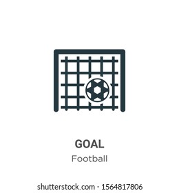 Goal vector icon on white background. Flat vector goal icon symbol sign from modern football collection for mobile concept and web apps design.