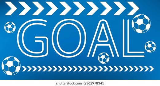 goal vector illustration on blue background.football score stadium for match.eps10
