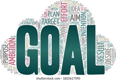 Goal vector illustration word cloud isolated on a white background.