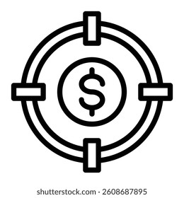 Goal Vector Line Icon Design