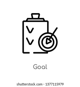 goal vector line icon. Simple element illustration. goal outline icon from strategy concept. Can be used for web and mobile