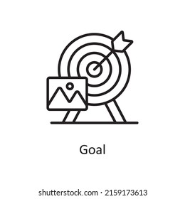 Goal vector outline Icon Design illustration. Graphic Design Symbol on White background EPS 10 File