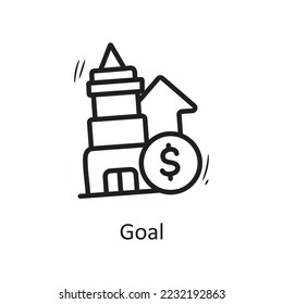 Goal vector outline Icon Design illustration. Business Symbol on White background EPS 10 File