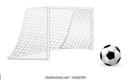 Goal and vector soccer ball