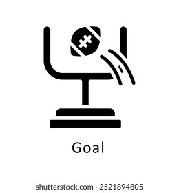 Goal vector Solid  icon style illustration. Symbol on White background EPS 10 File