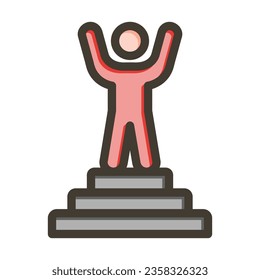 Goal Vector Thick Line Filled Colors Icon For Personal And Commercial Use.
