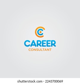 Plantilla vectorial de diseño de logotipo de objetivo y visión. Concepto de Logotipo Carta C.