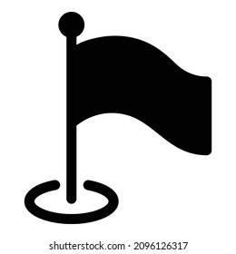 Goal Waving Flag Flat Icon Isolated On White Background