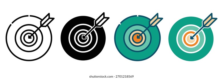 Icono de Web de objetivo colección de estilo múltiple