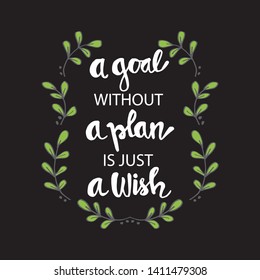 A goal without a plan is just a wish.  Motivational quote.