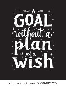 A Goal Without a Plan is just a Wish Quote Typography Vector lettering