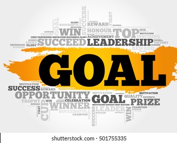 GOAL word cloud collage, business concept background