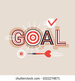 Goal Word Creative Graphic Design Modern Business Concept Over Abstract Geometric Shapes Background Vector Illustration