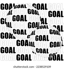 GOAL word illustration with fish eye effect. Suitable for sports and business needs.