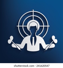 Goal,human resource design on blue background,clean vector