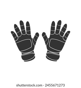 Goalie Gloves Icon Silhouette Illustration. Sports Vector Graphic Pictogram Symbol Clip Art. Doodle Sketch Black Sign.