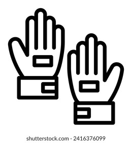 Goalie Gloves Vector Line Icon Design