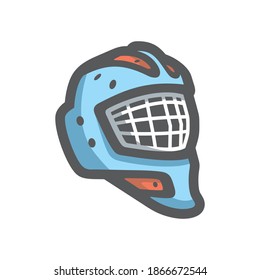 Goalie Helmet Hockey Vector icon Cartoon illustration.